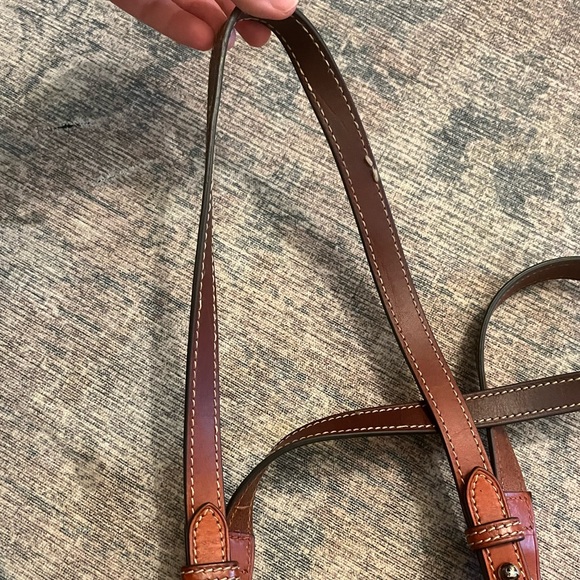 Dooney & Bourke Double Strap Tassel Bag Purse Pebble Grain - Picture 9 of 13